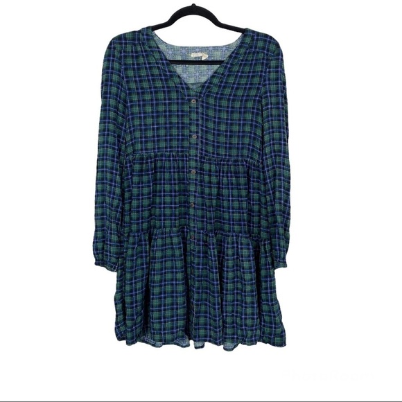 Harper Heritage Francesca’s Green and Blue Plaid Dress - Picture 1 of 7